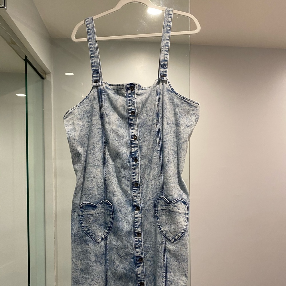 Denim Dress w/Heart Pockets Plus Sz 3X Size 20/22